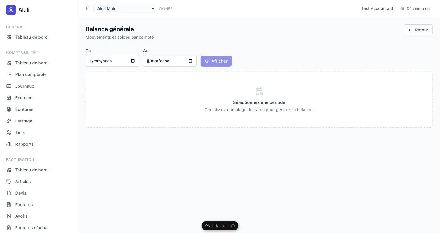 Balance générale