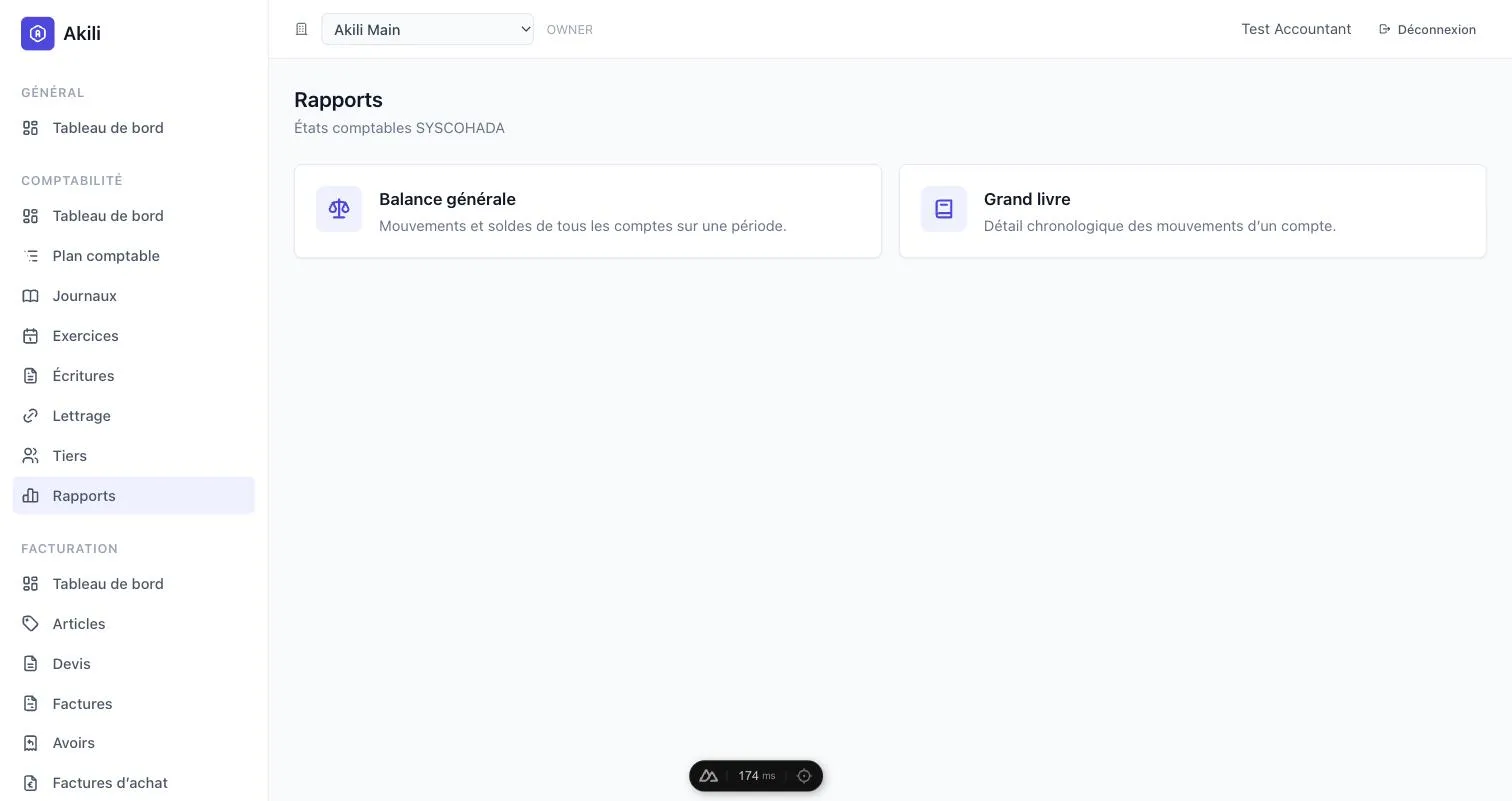 Rapports comptables