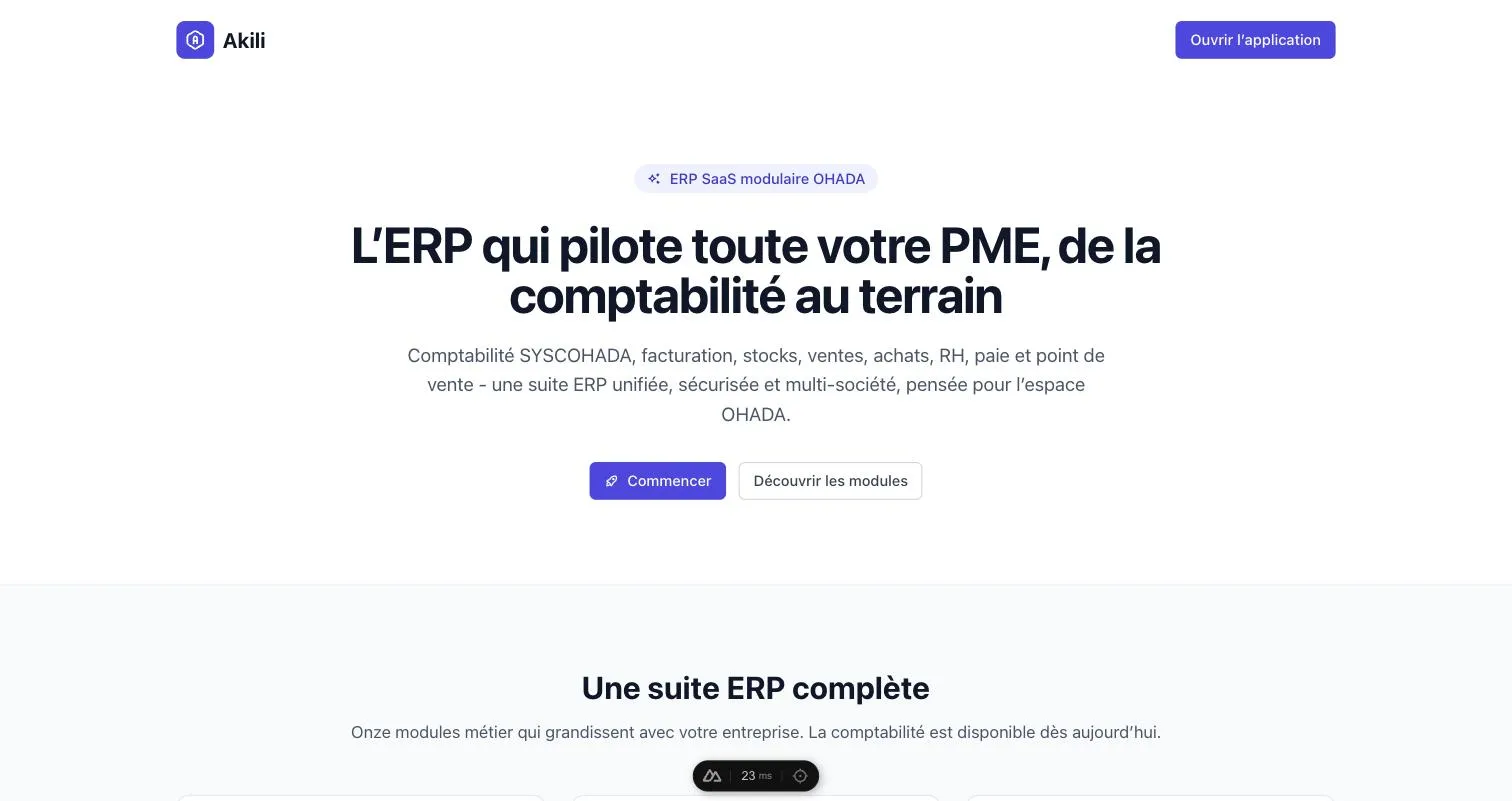 Page d'accueil