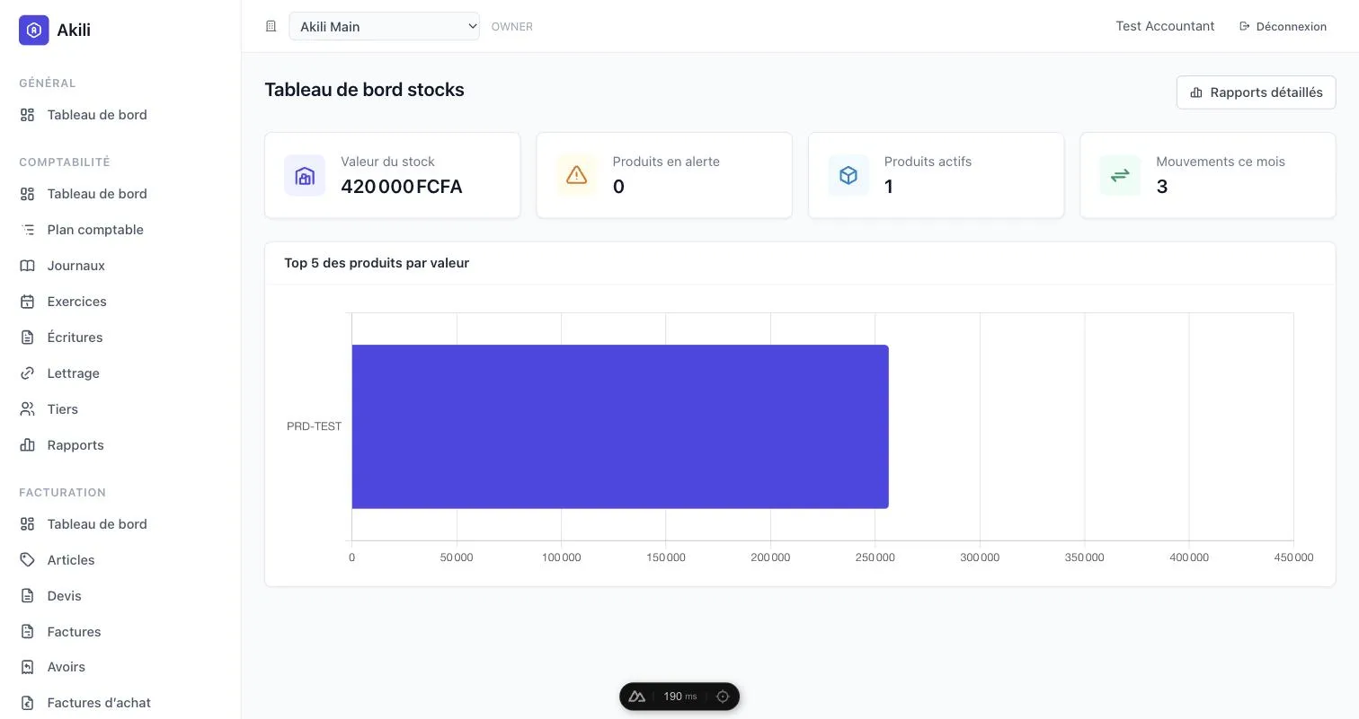 Le stock, valorisé et synchronisé